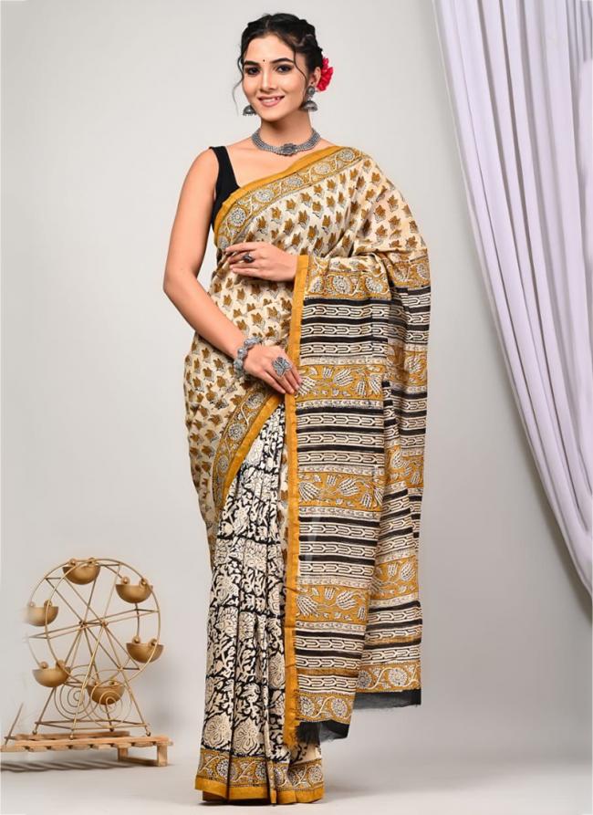 Chanderi Silk Multi Colour Casual Wear Printed Saree